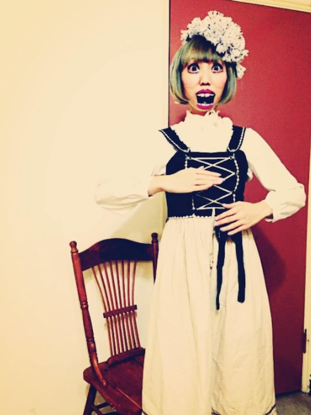 「WEAR HALLOWEEN 2014、doll」｜「I'm hunting!のアイテム（その他ヘアアクセサリー、ホワイト系）」を使った、peggyさん（レディース・171cm）の秋コーディネートの1枚目の写真