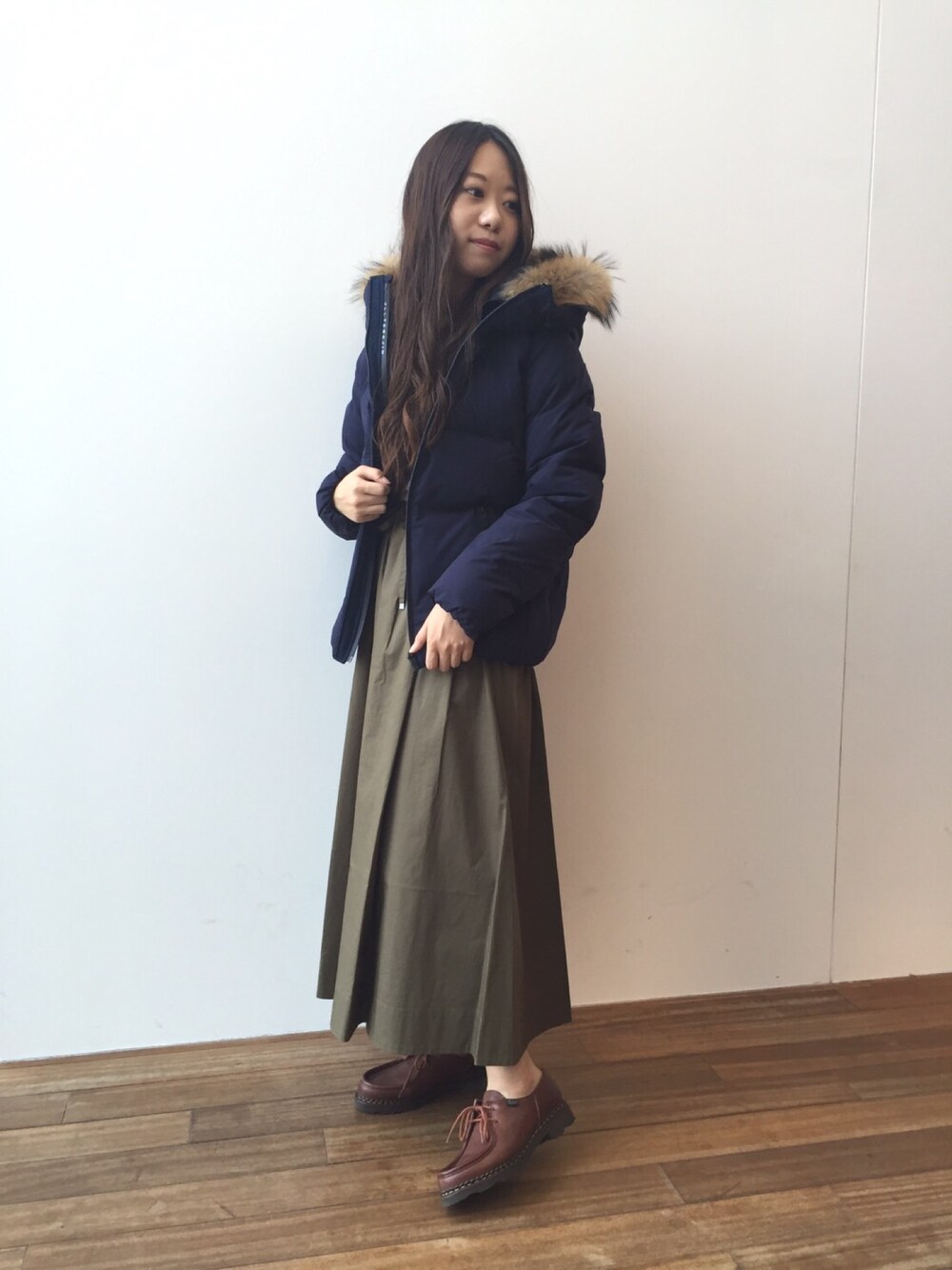 「水沢ダウン、DESCENTE ALLTERRAIN、morris&sons」｜「DESCENTE ALLTERRAINのアイテム（ダウンジャケット/コート、ブルー系）」を使った、モリヤさん（レディース・157cm）の夏コーディネートの1枚目の写真