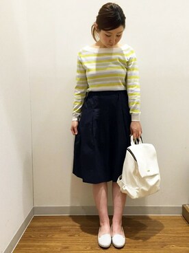 YUMIRUさんの「タイプライタータックフレアスカート」を使ったコーディネート