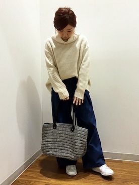 「CURRENT（カレント）のアイテム」を使った、YUMIRUさん（レディース・155cm）の冬コーディネート