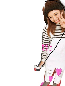 「プリクラ」｜「アイテム（サロペット/オーバーオール）」を使った、NANAH☻さん（レディース・157cm）の冬コーディネート