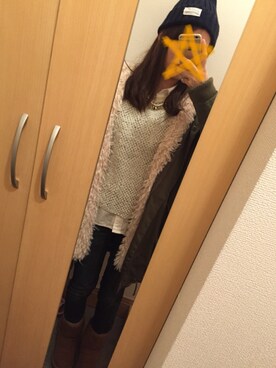 「スウェット×シャツ」｜SAKI.Sさん（レディース・162cm・20代）の冬コーディネート