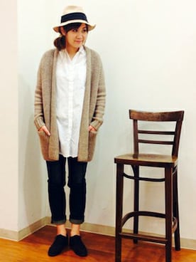 「LBC（エルビーシー）のアイテム（チュニック）」を使った、LBC STAFFさん（レディース・158cm）の春コーディネート