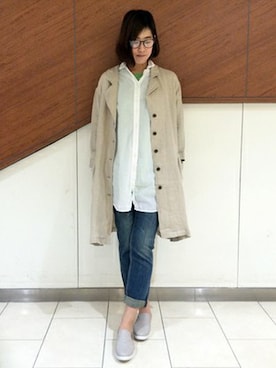 「LBC（エルビーシー）のアイテム（チュニック）」を使った、LBC STAFFさん（レディース・158cm）の春コーディネート