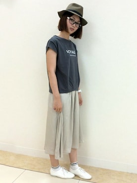 「オリーブ」｜「アイテム（その他シューズ）」を使った、LBC STAFFさん（レディース・158cm）の夏コーディネート
