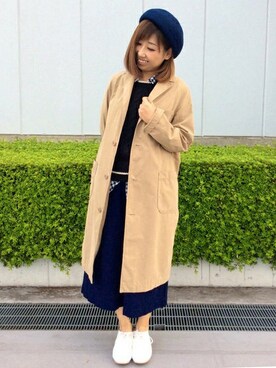 「LBC（エルビーシー）のアイテム（チェスターコート）」を使った、LBC STAFFさん（レディース・158cm）の秋コーディネート