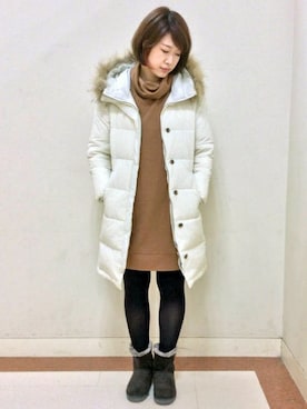 「LBC（エルビーシー）のアイテム（ダウンジャケット/コート）」を使った、LBC STAFFさん（レディース・158cm）の冬コーディネート