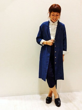 「LBC（エルビーシー）のアイテム（デニムジャケット）」を使った、LBC STAFFさん（レディース・158cm）の春コーディネート