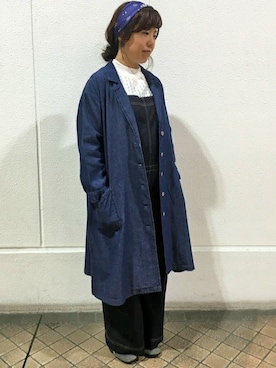 「LBC（エルビーシー）のアイテム（サロペット/オーバーオール）」を使った、LBC STAFFさん（レディース・158cm）の春コーディネート