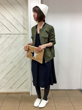 「LBC（エルビーシー）のアイテム（ブルゾン）」を使った、LBC STAFFさん（レディース・158cm）の春コーディネート