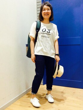 「SPERGA（スペルガ）のアイテム（シューズ）」を使った、LBC STAFFさん（レディース・158cm）の春コーディネート
