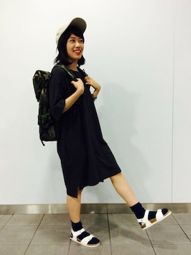 「LBC（エルビーシー）のアイテム（チュニック）」を使った、LBC STAFFさん（レディース・158cm）の夏コーディネート