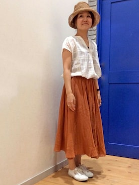 「SPERGA（スペルガ）のアイテム（シューズ）」を使った、LBC STAFFさん（レディース・158cm）の夏コーディネート