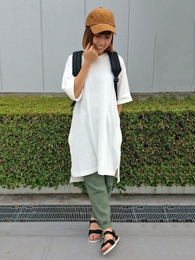 「LBC（エルビーシー）のアイテム（チュニック）」を使った、LBC STAFFさん（レディース・158cm）の夏コーディネート