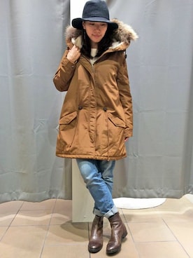 「LBC（エルビーシー）のアイテム（モッズコート）」を使った、LBC STAFFさん（レディース・158cm）の秋コーディネート