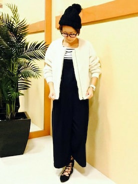 「LBC（エルビーシー）のアイテム（オールインワン・サロペット）」を使った、LBC STAFFさん（レディース・158cm）の秋コーディネート