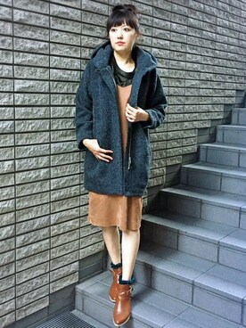 「LBC（エルビーシー）のアイテム（その他アウター）」を使った、LBC STAFFさん（レディース・158cm）の冬コーディネート