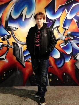 「CLOT（クロット）のアイテム（パーカー）」を使った、Allen  さん（メンズ・166cm）の春コーディネート