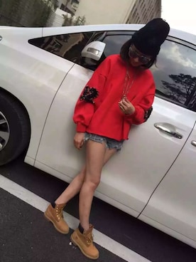 「CAT'S PAW（キャッツポウ）のアイテム（ブーツ）」を使った、Rita徐清源さん（レディース・162cm）の秋コーディネート