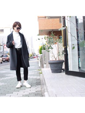 「SUNDAY SOMEWHEREのアイテム」を使った、ぺりんぎさん（レディース・153cm）の秋コーディネート