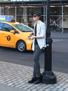 「YSL（ワイエスエル）のアイテム（トップス）」を使った、Xzyさん（メンズ・179cm）の夏コーディネート