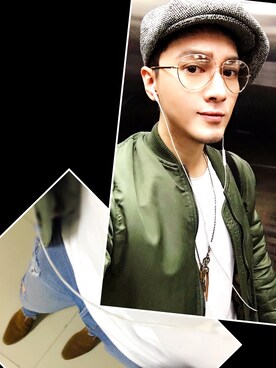 「YSL（ワイエスエル）のアイテム（ブーツ）」を使った、Xzyさん（メンズ・179cm）の秋コーディネート