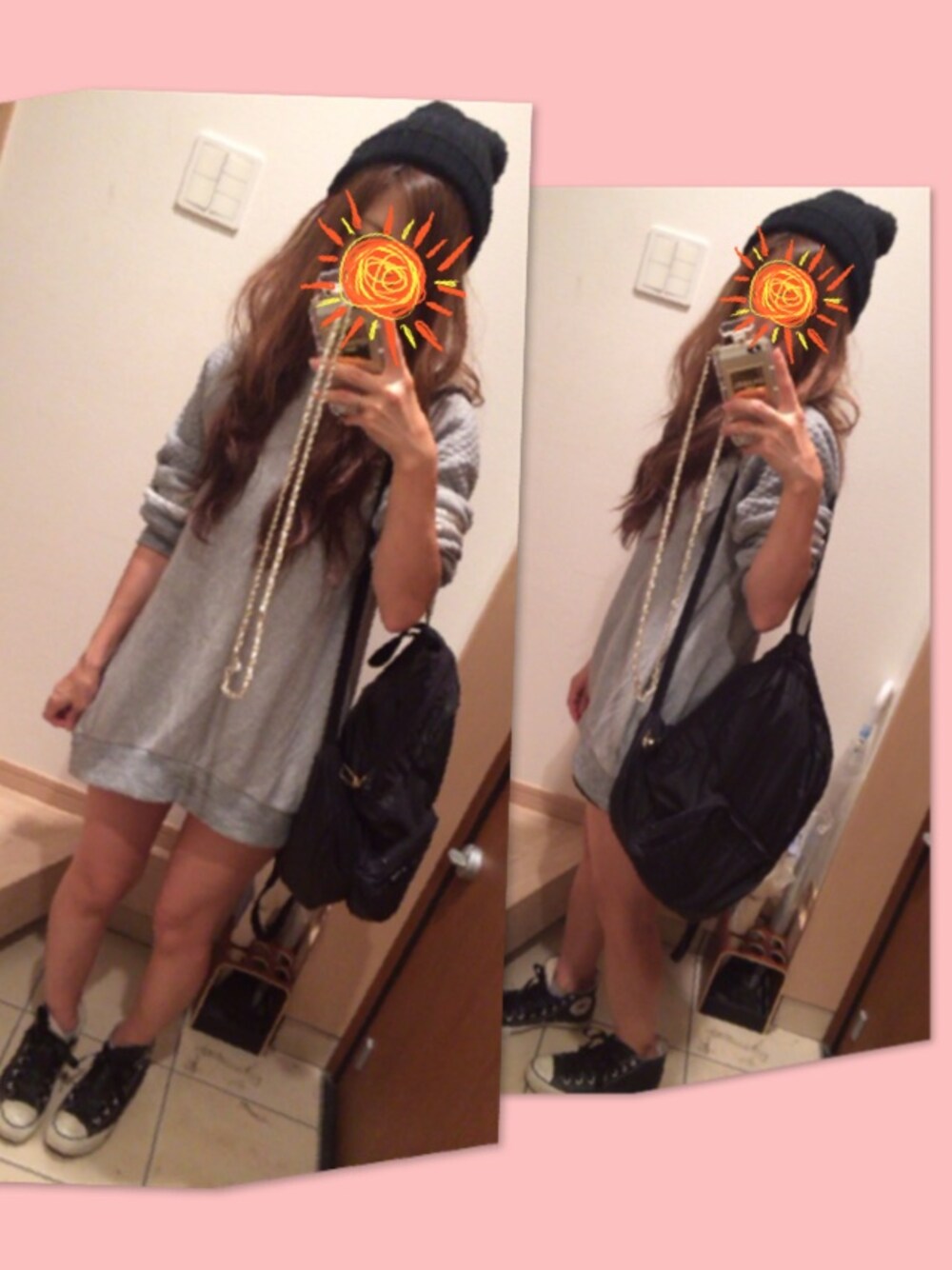 「JEANASISのアイテム（チュニック、グレー系）」を使った、こたつんさん（レディース・158cm）の秋コーディネートの1枚目の写真