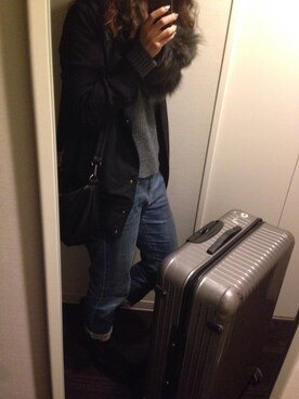「travel」｜「アイテム（ブルゾン）」を使った、Airi Kimuraさん（レディース・169cm）の冬コーディネート