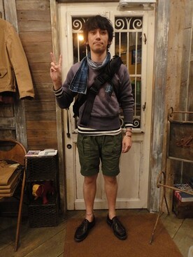 「MYSTERY RANCH（ミステリーランチ）のアイテム（メッセンジャーバッグ）」を使った、土屋壮太郎さん（メンズ・172cm）の春コーディネート