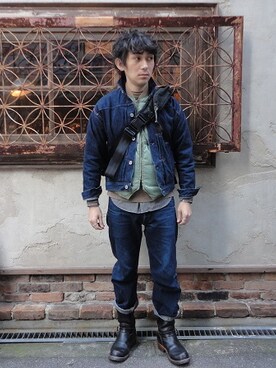 「MYSTERY RANCH（ミステリーランチ）のアイテム（メッセンジャーバッグ）」を使った、土屋壮太郎さん（メンズ・172cm）の秋コーディネート