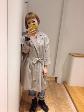 「GIVENCHY」｜「アイテム（トレンチコート）」を使った、Taru(Kanako)さん（レディース・153cm）の春コーディネート