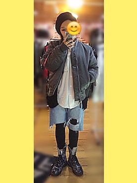 「alpha」｜「アイテム（ハンチング/ベレー帽）」を使った、Taru(Kanako)さん（レディース・153cm）の春コーディネート