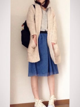 「URBAN RESEARCH（アーバンリサーチ）のアイテム（スカート、ブルー系）」を使った、zoo43さん（レディース・166cm）の春コーディネート