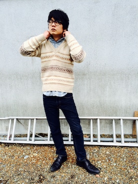 「HAMILTON（ハミルトン）のアイテム（トップス）」を使った、TAKAHIRO MASUKAWAさん（メンズ・176cm）の春コーディネート