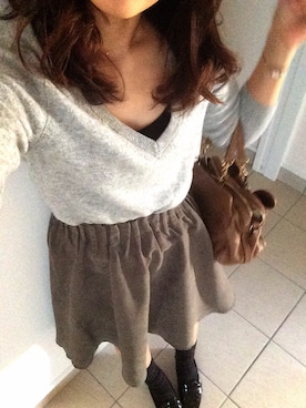 「カシミヤ」｜「アイテム（腕時計）」を使った、Natsuさん（レディース・158cm）の秋コーディネート