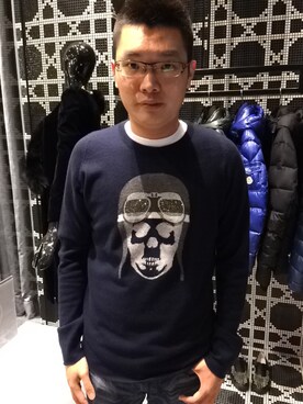 「master mindのアイテム（その他トップス、ブルー系）」を使った、小漢さん（メンズ）の夏コーディネート