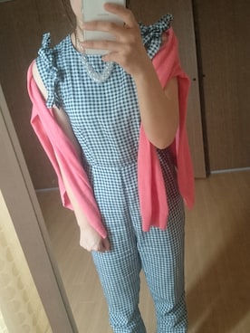 「KIKKA THE DIARY OF（キッカ　ザ　ダイアリー　オブ）のアイテム（オールインワン・サロペット）」を使った、さゆさん（レディース・155cm）の夏コーディネート