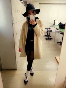 「GROWZE（グローゼ）のアイテム」を使った、小林由利香さん（レディース・155cm）の冬コーディネート