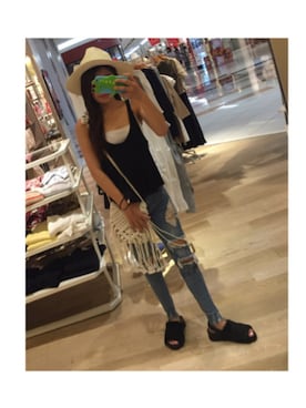 「切りっぱなし」｜「アイテム（その他）」を使った、🦋 𝐌𝐎𝐊𝐀 🦋さん（レディース・155cm）の夏コーディネート