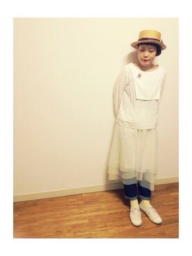 「PAR ICI」｜「アイテム（その他シューズ）」を使った、ぴのこさん（レディース・158cm）の春コーディネート