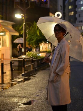 「スナップ」｜「アイテム（チェスターコート）」を使った、hiromu   .asanoさん（メンズ・184cm）の夏コーディネート
