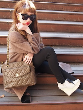 「chanel」｜「アイテム（ブーティ）」を使った、seinaさん（レディース・163cm）の冬コーディネート