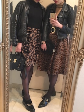 「chanel」｜「アイテム（ライダースジャケット）」を使った、seinaさん（レディース・163cm）の秋コーディネート