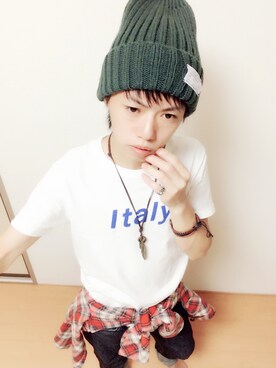 「PATRICK COX（パトリック・コックス）のアイテム（リング）」を使った、まこちーさん（メンズ・160cm）の秋コーディネート