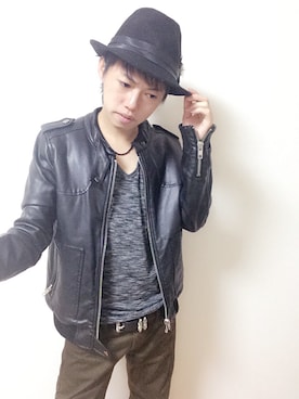 「Murder License（マーダーライセンス）のアイテム（アクセサリー）」を使った、まこちーさん（メンズ・160cm）の秋コーディネート