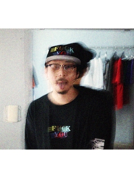 「LABRAT（ラブラット）のアイテム（キャップ）」を使った、田中奨伍さん（メンズ・178cm）の夏コーディネート