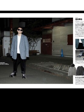 「Dr. Martens（ドクターマーチン）のDr.Martens 6EYE BOOT（ブーツ）」を使った、田中奨伍さん（メンズ・178cm）の秋コーディネート