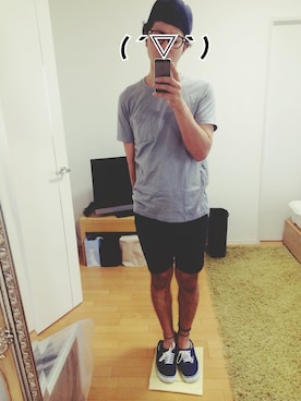 「VANS（バンズ）のVANS / バンズ: AUTHENTIC / オーセンティック（シューズ、ブルー系）」を使った、ikuyaさん（メンズ・177cm）の夏コーディネート