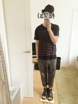 「CA4LA（カシラ）の旅支度（ハット、ブラック系）」を使った、ikuyaさん（メンズ・177cm）の夏コーディネート