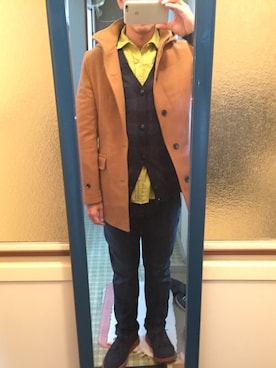 「TAKEO KIKUCHI（タケオキクチ）のアイテム（その他アウター）」を使った、はさんさん（メンズ・175cm）の冬コーディネート